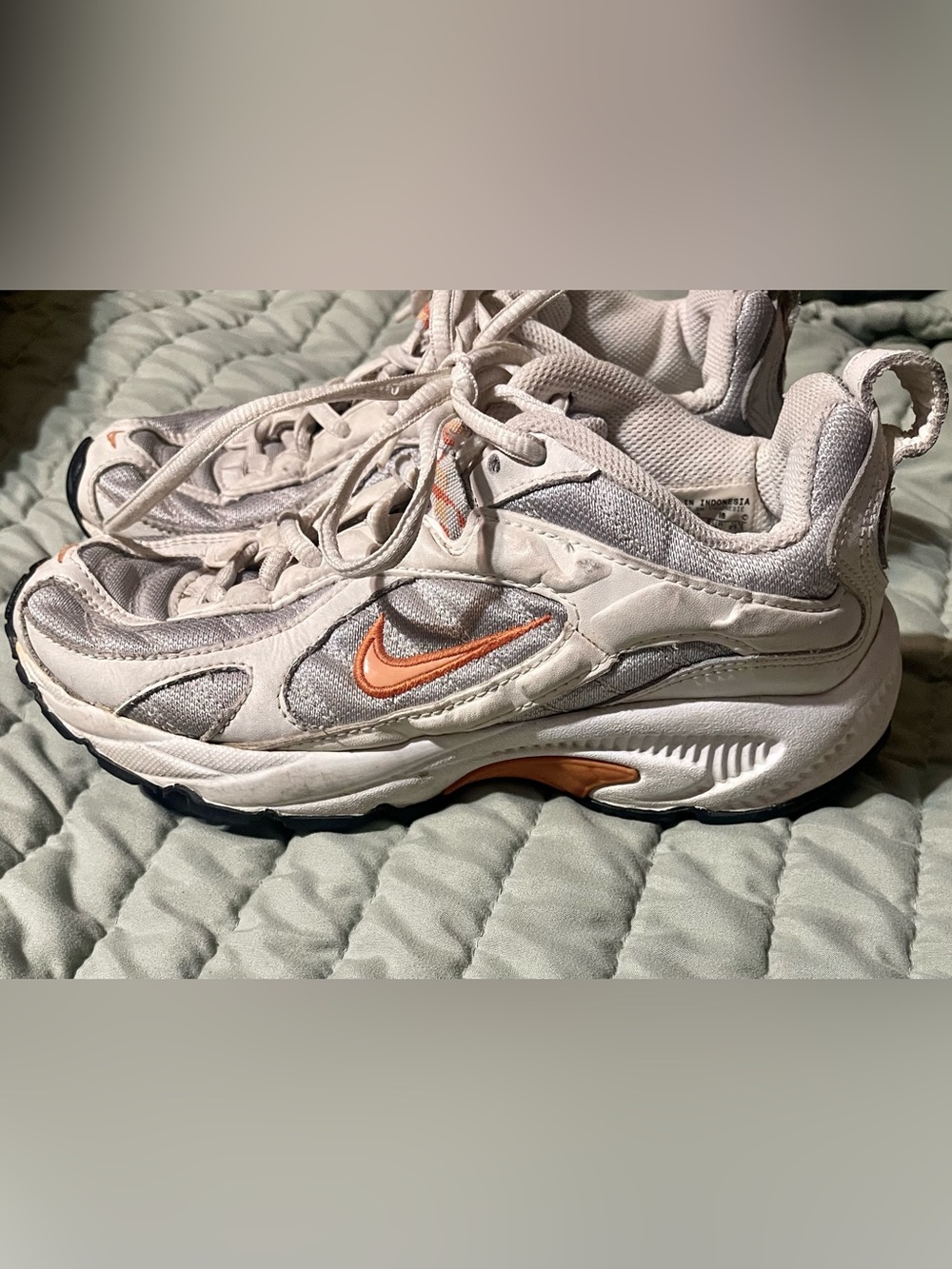 Nike Women’s White and Orange Low-Top Sneakers